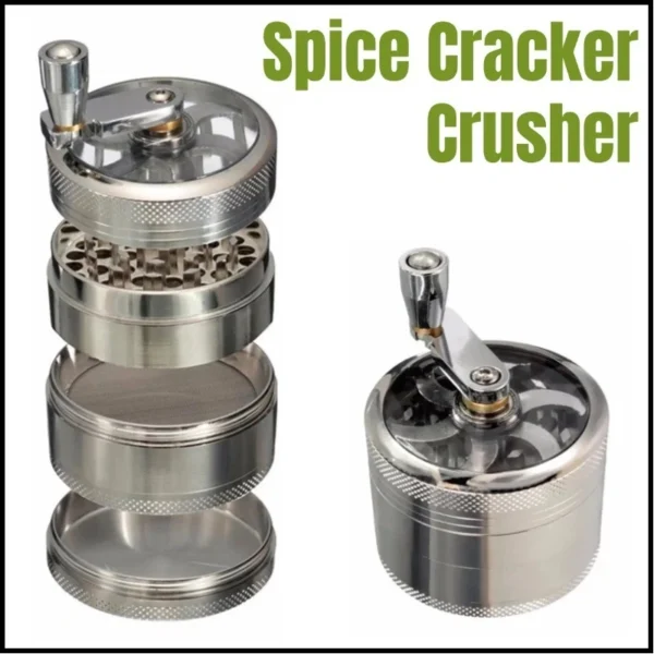 4 Layers Hand Spice Cracker Crusher Grinder Kitchen Grinder with Hand Crank