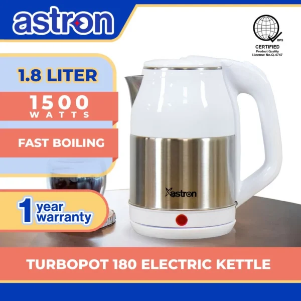 Astron TURBOPOT 180 1.8L | Electric Kettle | 1500 watts | Fast Boiling