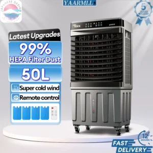 Tixx Air Cooler 50L With HEPA Filter Dust and Hair Air Purifier Fan Humidifier and Stand fan