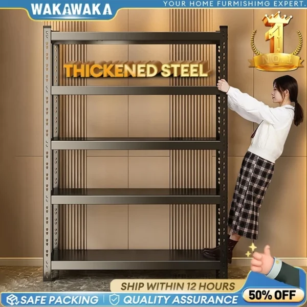 Metal Rack Organizer Layer Boltless Rack Adjustable Steel Rack Shelves Heavy Duty Waterproof