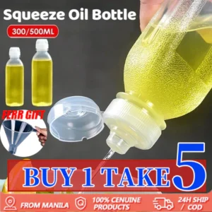 【BUY 1 TAKE 5】300ml/500ml Oil Bottle Kitchen Spray Bottle Condiment Squeeze Bottles Cooking Baking