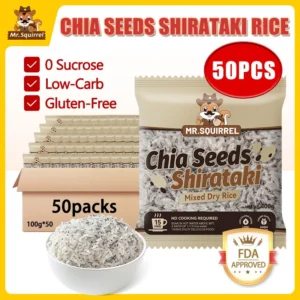 50PCS Chia Seeds Shirataki Rice Original 1kg 5kg Konjac Rice Dried Shiritaki Rice (Low Carb)