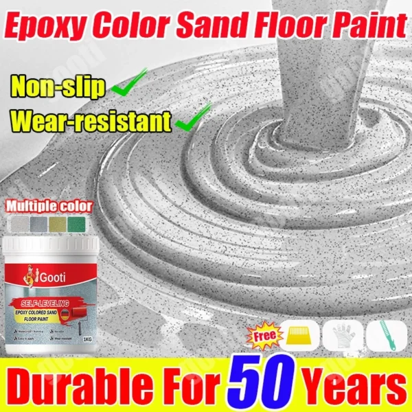 5KG Self Leveling Epoxy Colored Sand Floor Paint Imitation Marble For Cement Concrete Rough Floor