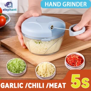 500/1000ml Multi-function Food Processor Manual Garlic Grinder Vegetable Meat Grinder Hand Chopper