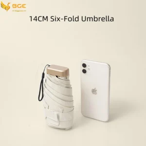 【Fast Delivery】New 14cm Mini sunny umbrella, black glue pocket umbrella, portable anti ultraviolet sunshade umbrella
