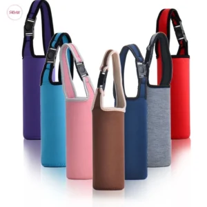Water Bottle Bag Portable Cup Sleeve Tumbler Case Holder Bag Mug Sleeves Pure Color Aquaflask Cover with Strap Insulator Sleeve Bag SUGAW