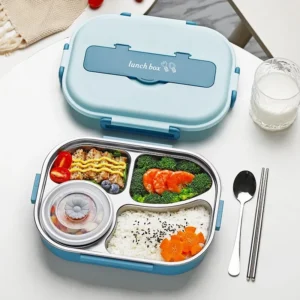 304 Stainless Steel Lunch Box Bento Box School Office Worker Microwaveable Lunchbox Food Container