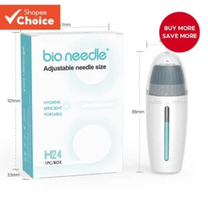 Bio Needle H24 Reusable Adjustable depth Micro Titanium Tips Derma Needles Skin Care Anti Aging Bottle Stamp Serum Injection