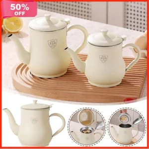 Food Grade Stainless Steel Oil Pot With Filter Oil Pot Stylish Simple Cream Style Oil Container Can