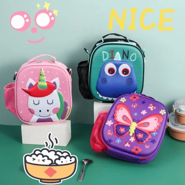 Cute Cartoon Tote Portable Insulated Thermal Cold Food Container Kids School Lunch Bag