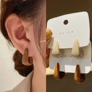New Khaki U Shape Earrings Ear Studs Accessory Jewelry Accessory For Sweet Girls