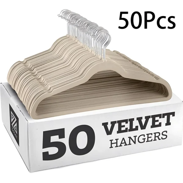 50pcs High Quality Velvet Hangers With Notches And Swivel Hooks (from stock)