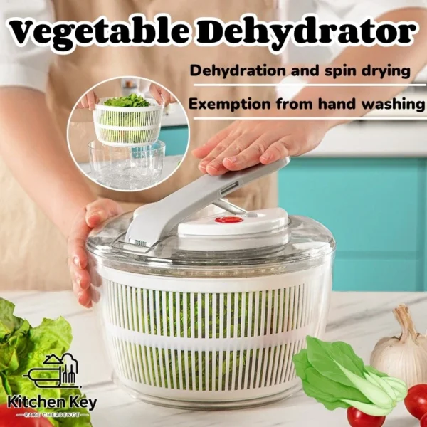 Vegetable Dehydrator Salad Spinner Manual Vegetable Dryer Kitchen Multi-Function Absorbent Basket