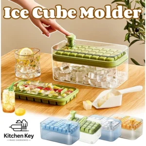 56 Grids Ice Cube Molder with Lid Ice Cube Tray Reusable Silicone Ice Maker