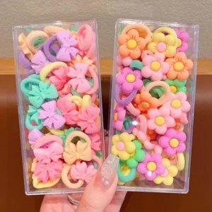 10Pcs Korean Style Baby Girls Elastic Seamless Rubber Hair Band Baby Ponytail Set Hair Ties