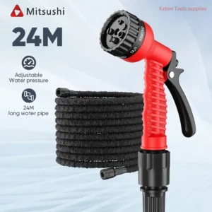 Mitsushi 25/50/75/100FT Water Gun Telescopic Spring Hose Car Wash Garden Hose