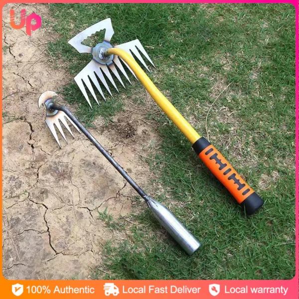 11Teeth Weeding Uprooting Tool Multi Purpose Kalaykay for Garden Grass Remover Tool Grass Rake