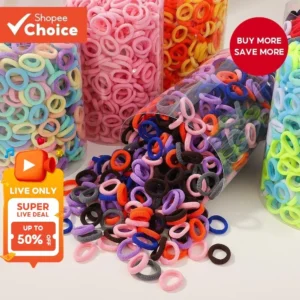 100Pcs/set Colorful Hair Elastics Set - Soft Ponytail Holders For Girls Baby Kids Hair Accessories