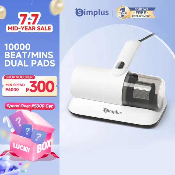 Simplus Dust Mite Vacuum Cleaner For Bed and Sofa With 3-Stage Filtration