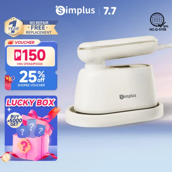 Simplus 2 in 1 Steam Iron Wet & Dry Flat Iron Foldable Handheld Mini Portable Clothes Ironing Machine